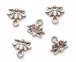 Antikfärgade berlocker små lotusblommor, 10 st