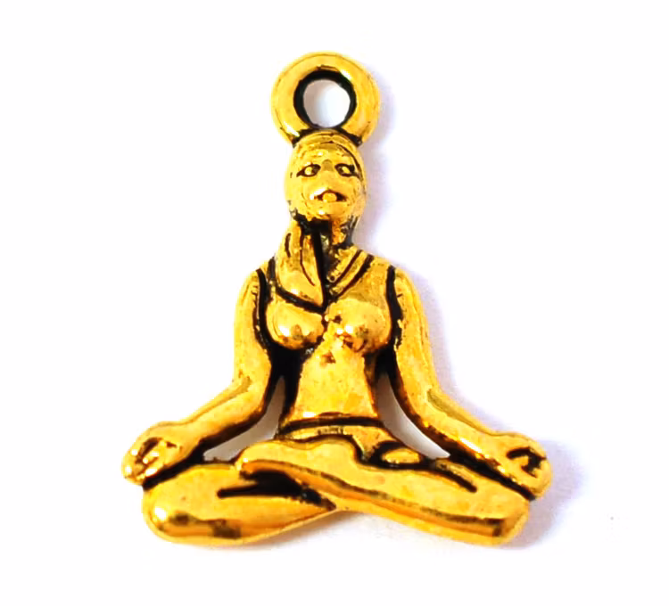 REA: Antikt guldfärgade berlocker yoga, 10 st