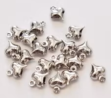 Antikfärgade berlocker kopparhjärtan, 10 st