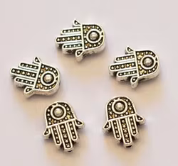 Antikfärgade pärlor hamsa hand, 10 st