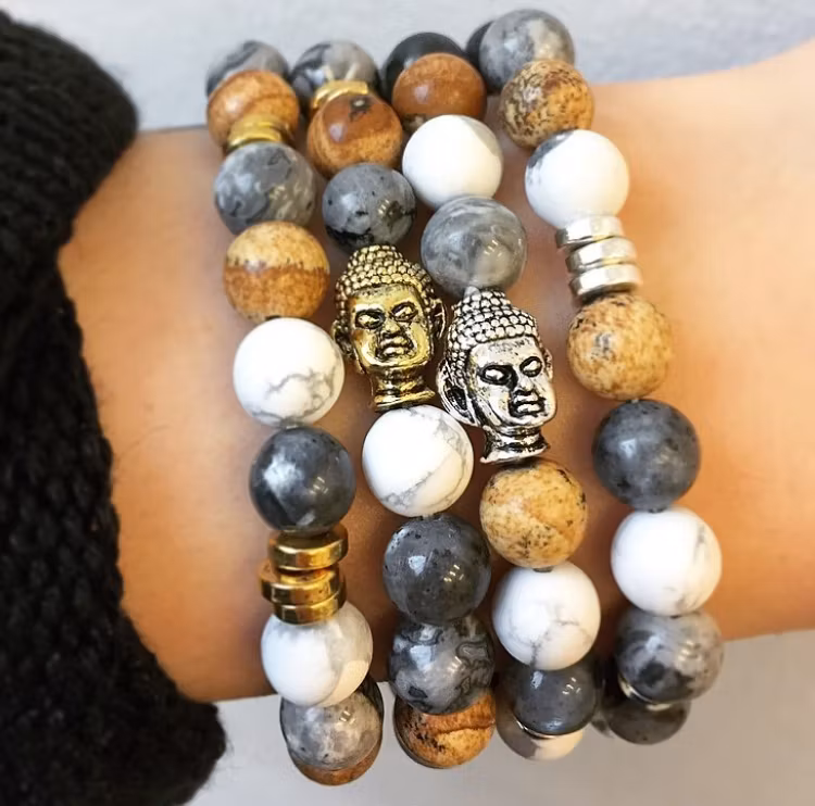 Antikfärgad Buddha mönstrad, 10 st