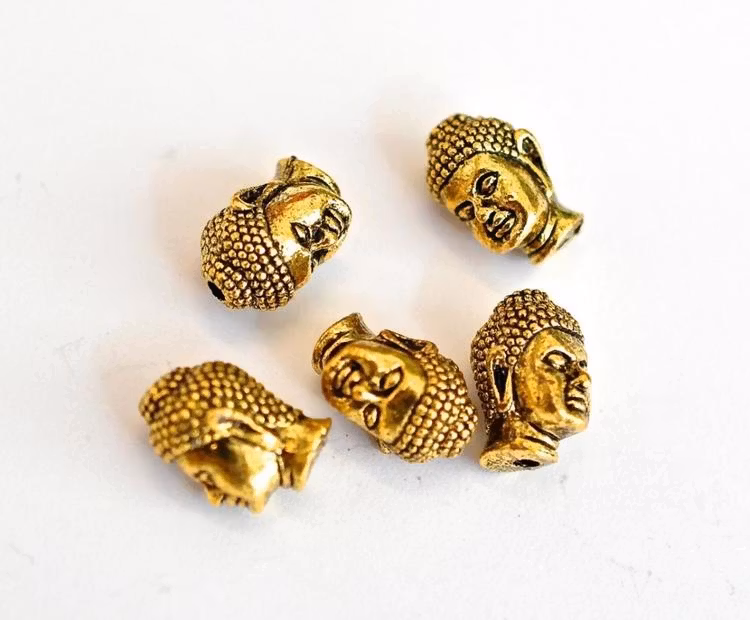 Antikt guldfärgad Buddha mönstrad, 10 st