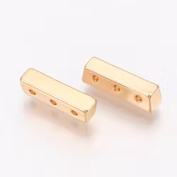 Guldfärgad slät mellandel 3 hål, 1 st