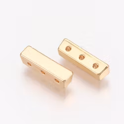 Guldfärgad slät mellandel 3 hål, 1 st