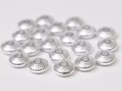 Silverfärgade mellandelar platta 8 mm, ca 50 st