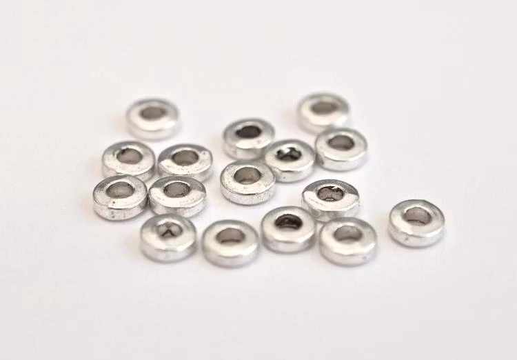 Antikfärgade mellandelar raka och runda 6 mm, ca 50 st