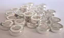 Silverfärgade mellandelar raka och runda 6 mm, ca 50 st