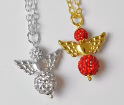 Silverfärgade änglavingar med hjärta, 10 st