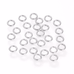 Rostfritt stål lödda ringar 6 mm, ca 20 st