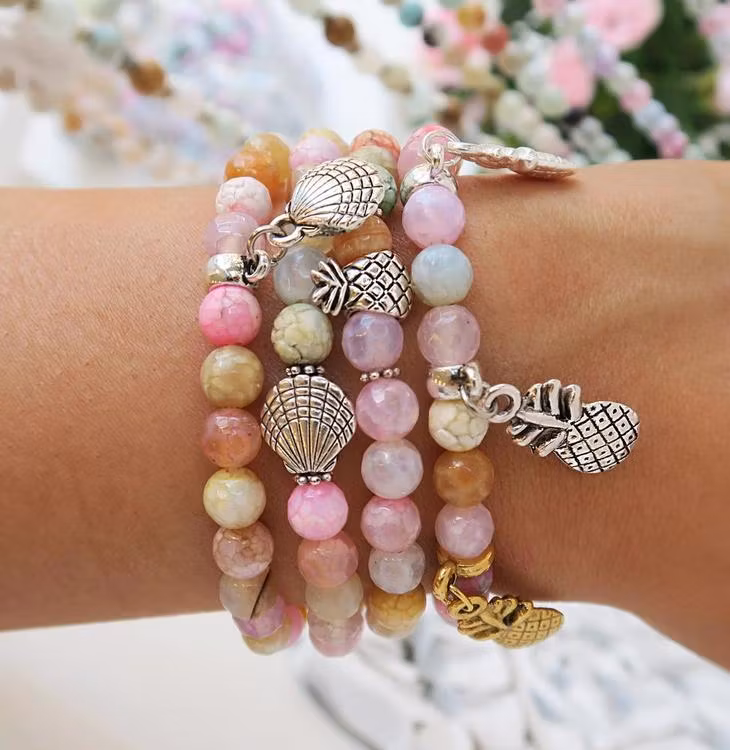 Antikfärgade pärlor snäckor, 10 st