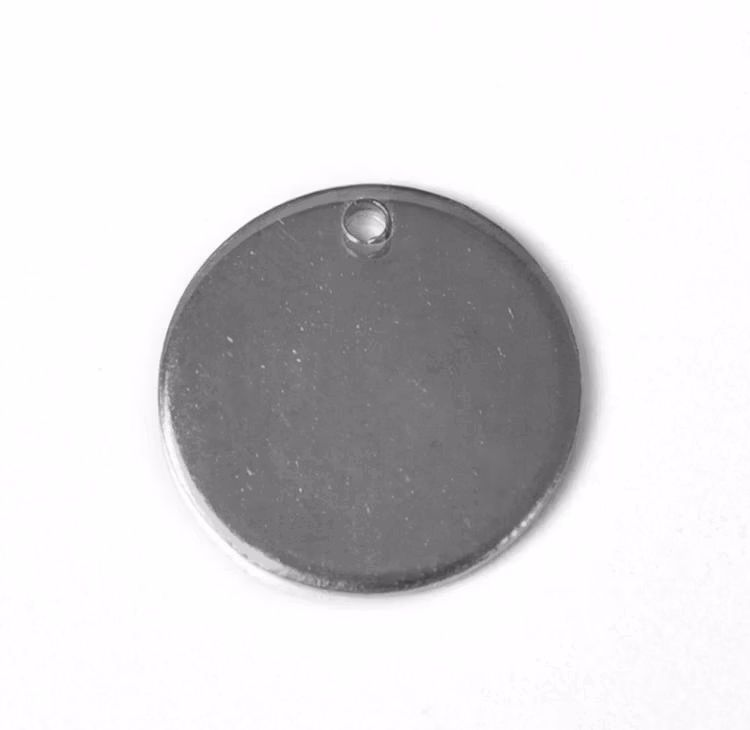 Rostfritt stål runda tags 10 mm, 10 st