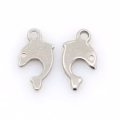 Rostfritt stål berlock delfin, 10 st