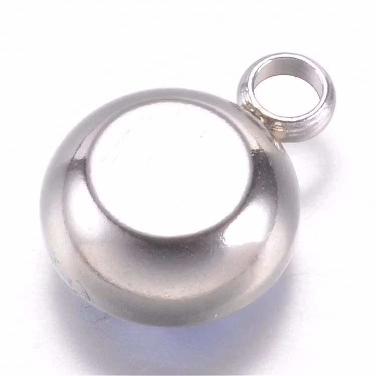 Rostfritt stål stor berlock ljuslila, 1 st