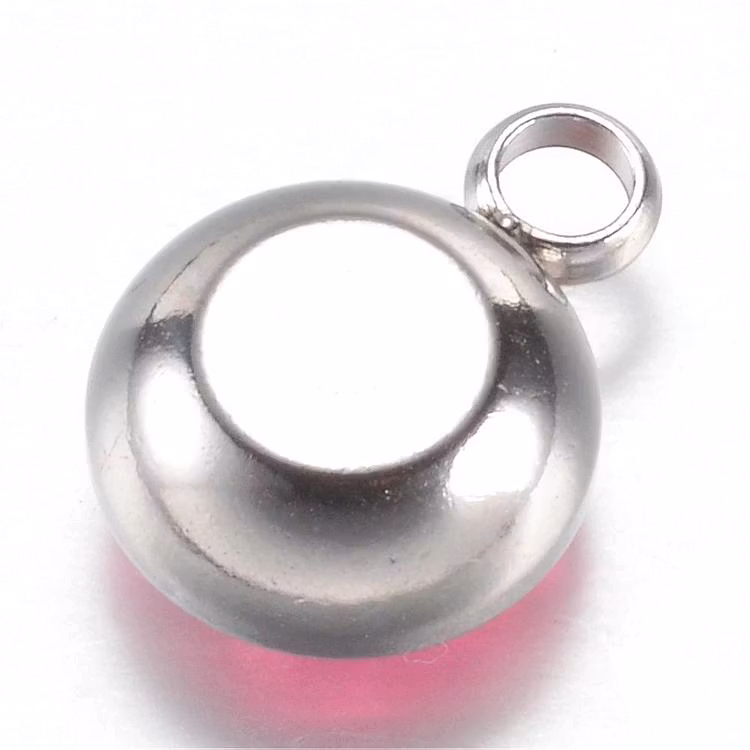 Rostfritt stål stor berlock cerise, 1 st