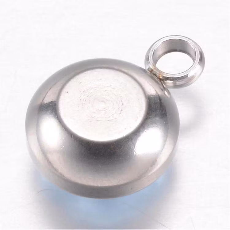 Rostfritt stål stor berlock ljusblå, 1 st