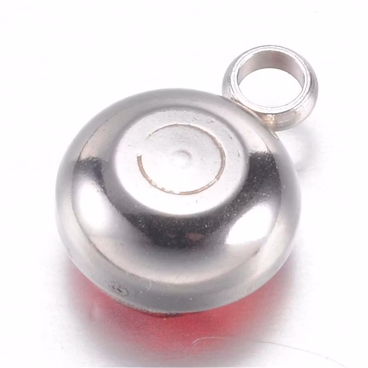 Rostfritt stål stor berlock röd, 1 st