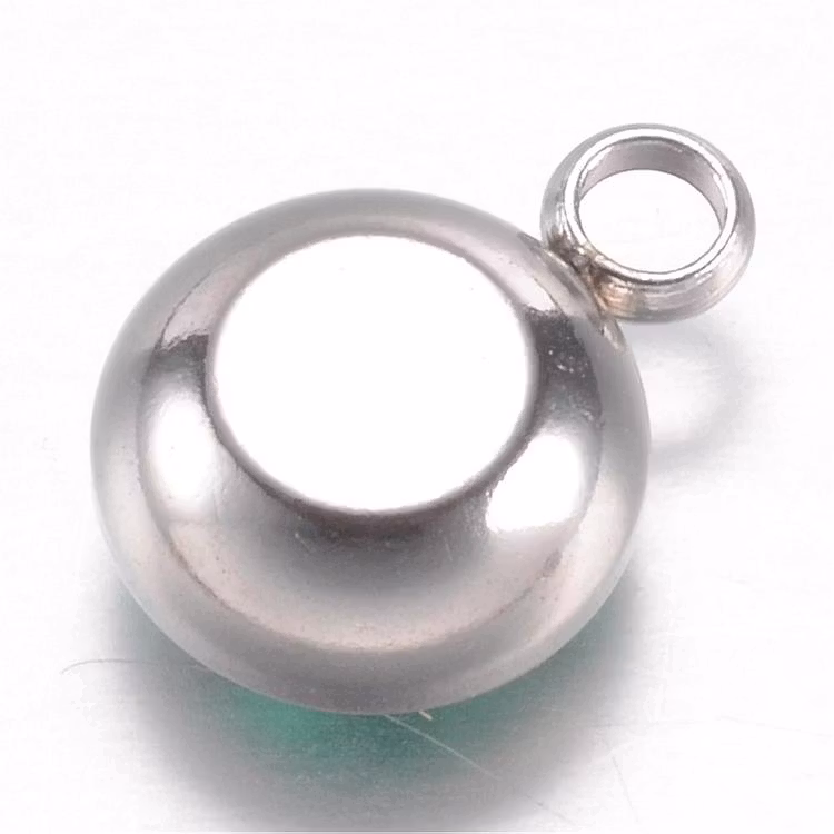 Rostfritt stål stor berlock grön, 1 st