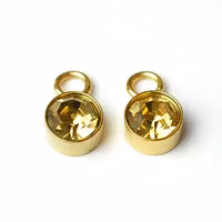 Guldfärgat rostfritt stål berlock guld med PVD plätering, 1 st