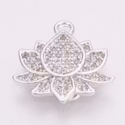 Antikfärgad berlock cubic zirconia lotus, 1 st
