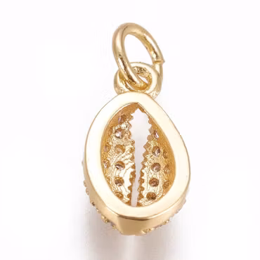 Guldfärgad berlock cubic zirconia snäcka, 1 st