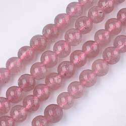 Jordgubbskvarts 6 mm, 1 sträng