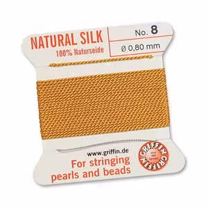 Griffin pärlsilke nr 8 mörkgul, 2 m