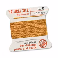 Griffin pärlsilke nr 8 mörkgul, 2 m