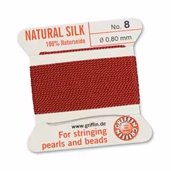 Griffin pärlsilke nr 8 mörkröd, 2 m