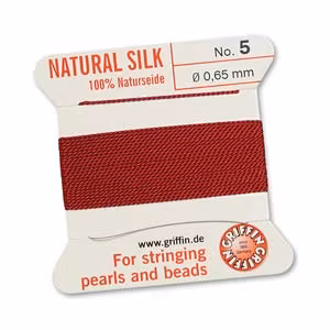 Griffin pärlsilke nr 10 mörkröd, 2 m
