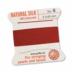 Griffin pärlsilke nr 10 mörkröd, 2 m