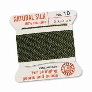 Griffin pärlsilke nr 10 oliv, 2 m