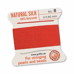 Griffin pärlsilke nr 8 röd, 2 m