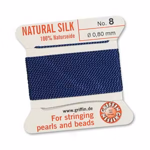 Griffin pärlsilke nr 8 mörkblå, 2 m
