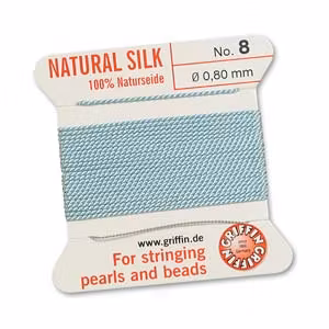 Griffin pärlsilke nr 8 ljusblå, 2 m