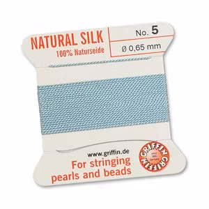 Griffin pärlsilke nr 5 ljusblå, 2 m