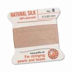 Griffin pärlsilke nr 8 ljusrosa, 2 m