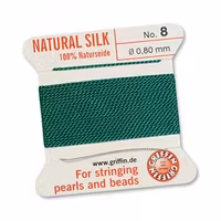 Griffin pärlsilke nr 8 mörkgrön, 2 m