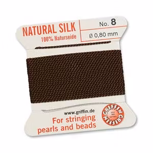 Griffin pärlsilke nr 8 brun, 2 m