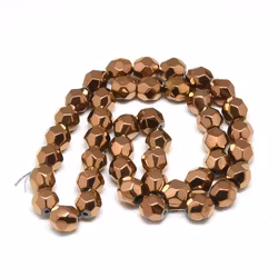 REA: Kopparfärgad hematit facetterade 9-10 mm, 10 st