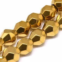 Antikt guldfärgad hematit facetterade 9-10 mm, 10 st