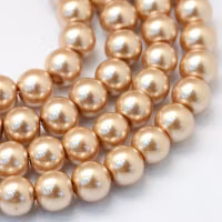 Vaxade glaspärlor 3 mm champagne, 1 sträng