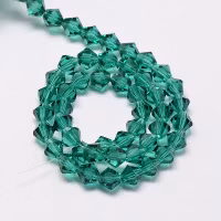 Bicone 4 mm blågrön, 1 sträng