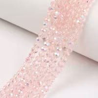 Facetterade abacus 4x3 mm ljusrosa AB, 1 sträng