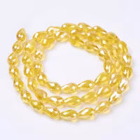 Facetterade glasdroppar gul AB 15 mm, 10 st