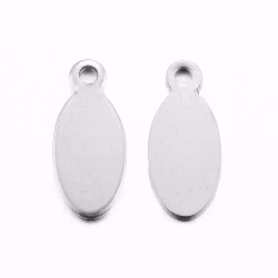 Rostfritt stål ovala tags, 10 st