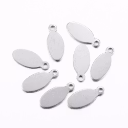 Rostfritt stål ovala tags, 10 st