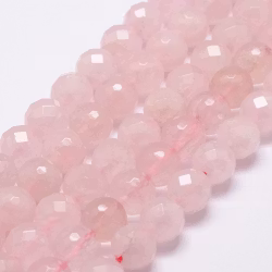 Facetterad rosenkvarts 4 mm, 1 sträng