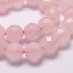 Facetterad rosenkvarts 8 mm, 1 sträng