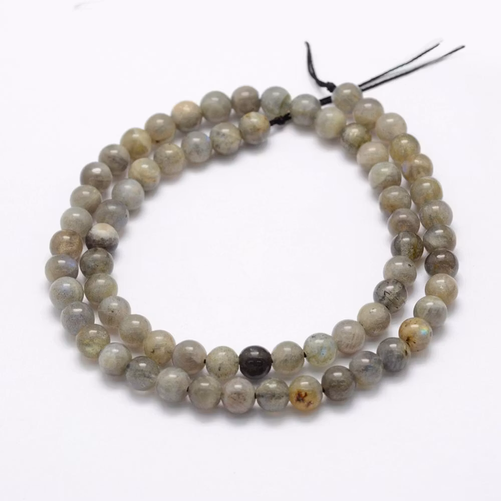Ljus labradorite 4 mm, 1 sträng