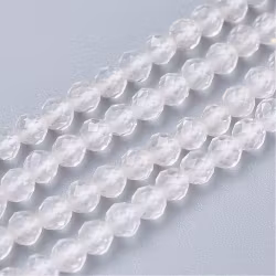 Facetterad bergkristall 2 mm, 1 sträng